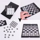 Jeu d'&eacute;checs format portefeuille pliable plat portable ultra compact facile &agrave; ranger avec pi&egrave;ces aimant&eacute;es