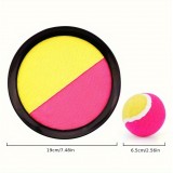 Velcro Haftscheiben Spielset mit Fangball für Kinder und Erwachsene (2 Scheiben und 1 Ball) - Rosa/Gelb