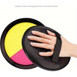 Velcro Haftscheiben Spielset mit Fangball für Kinder und Erwachsene (2 Scheiben und 1 Ball) - Rosa/Gelb