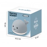 Jouet mignon baleine pour baignoire avec lumière LED et fonction éclaboussure pour bébé - Blanc
