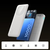 Joyroom 3 in 1 Powerbank mit 10000mAh Kapazit&auml;t clean Design 2x USB-A 2.4 & 1x USB-C (In+Out) - Weiss