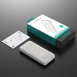 Joyroom 3 in 1 Powerbank mit 10000mAh Kapazit&auml;t clean Design 2x USB-A 2.4 & 1x USB-C (In+Out) - Weiss