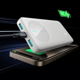 Joyroom 3 in 1 Powerbank mit 10000mAh Kapazit&auml;t clean Design 2x USB-A 2.4 & 1x USB-C (In+Out) - Weiss
