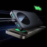 Joyroom Powerbank 3 en 1 avec capacit&eacute; de 10000mAh clean Design 2x USB-A 2.4 & 1x USB-C (In+Out) - Noir