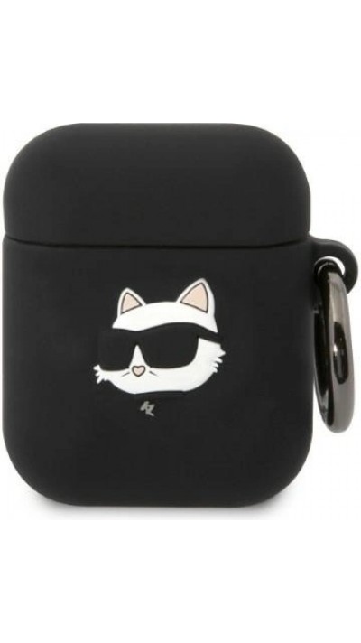 AirPods 1 / 2 Case Hülle - Karl Lagerfeld KLA2RUNCHK Silikon 3D Choupette - Schwarz