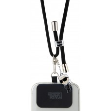 Karl Lagerfeld lanière amovible et réglable avec pendentif métallique de Karl - Noir