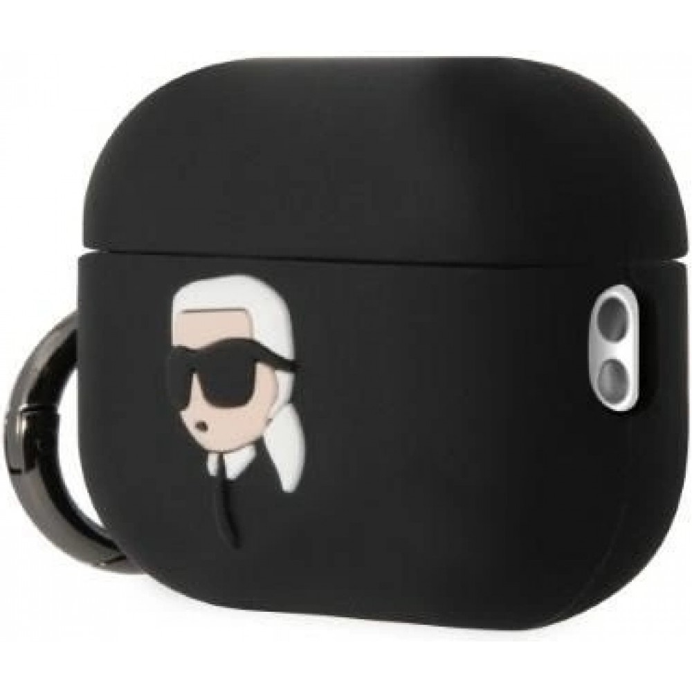 Coque AirPods Pro / Pro 2 - Karl Lagerfeld silicone 3D tête Karl - Noir