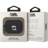 Coque AirPods Pro / Pro 2 - Karl Lagerfeld silicone 3D tête Karl - Noir