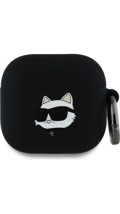 AirPods 4 Case Hülle - Karl Lagerfeld 3D Kopf Choupette - Schwarz
