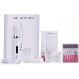 Elektrisches USB-C wiederaufladbares Maniküre-Set mit einstellbarer Geschwindigkeit und professionellem Zubehör - Weiß