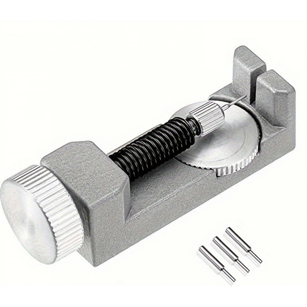 Kit de r&eacute;glage montre avec extracteur de goupille et outils de r&eacute;paration pour bracelet en m&eacute;tal - Argent
