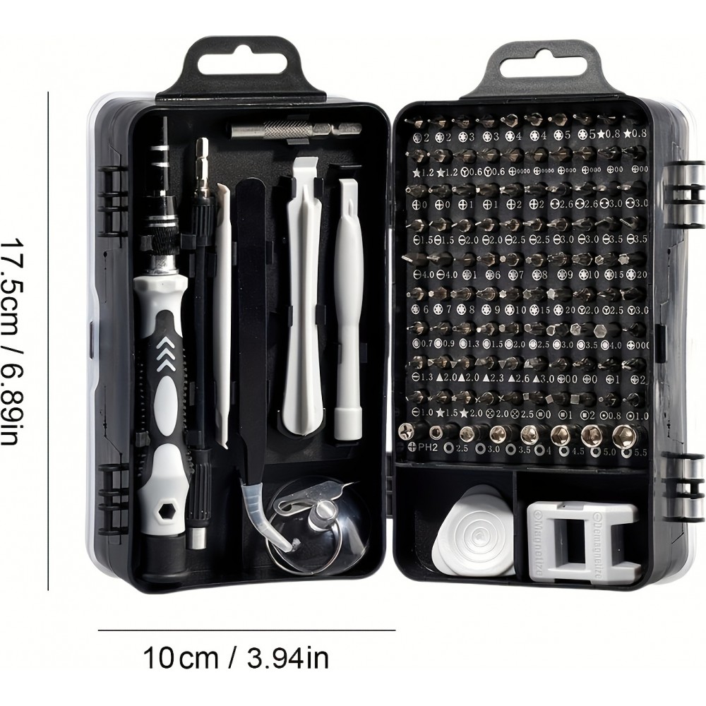 Kit de tournevis multifonction 115 en 1 avec embouts spéciaux et aimantation forte - Boite à outil professionnelle