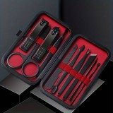Kit manucure et pédicure professionnel 10 pièces avec étui de voyage portable - Noir