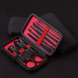 Kit manucure et pédicure professionnel 10 pièces avec étui de voyage portable - Noir