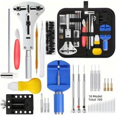 Kit outils r&eacute;paration montre (147 pi&egrave;ces) set d'horloger complet - Noir