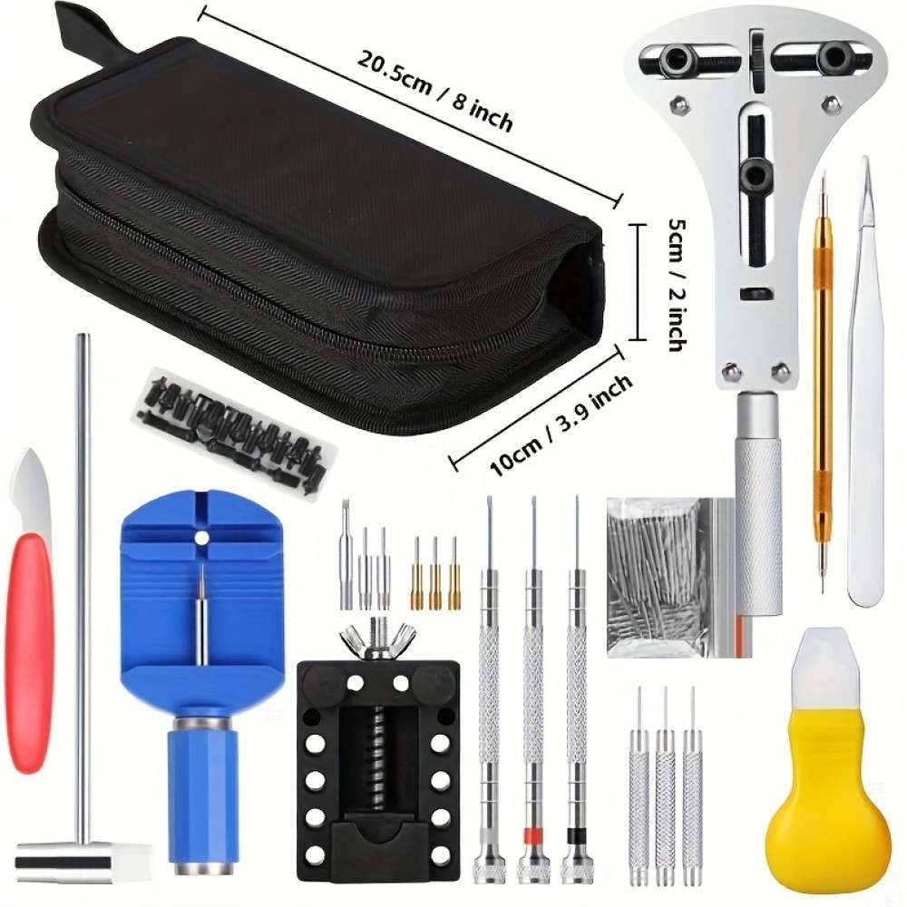 Kit outils r&eacute;paration montre (147 pi&egrave;ces) set d'horloger complet - Noir