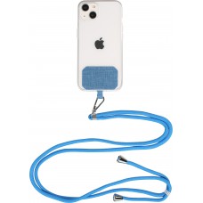 Lacet accessoire universel adaptateur pour coques de smartphone collier élégant - Bleu
