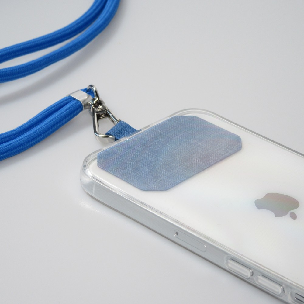 Lacet accessoire universel adaptateur pour coques de smartphone collier élégant - Bleu