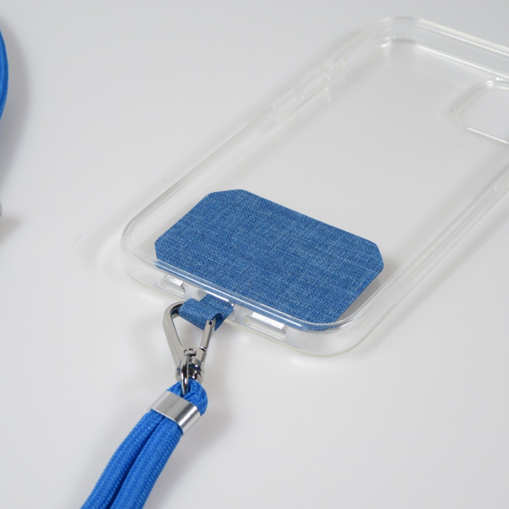 Lacet accessoire universel adaptateur pour coques de smartphone collier élégant - Bleu