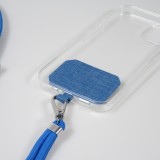 Lacet accessoire universel adaptateur pour coques de smartphone collier élégant - Bleu