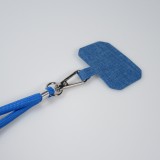 Lacet accessoire universel adaptateur pour coques de smartphone collier élégant - Bleu