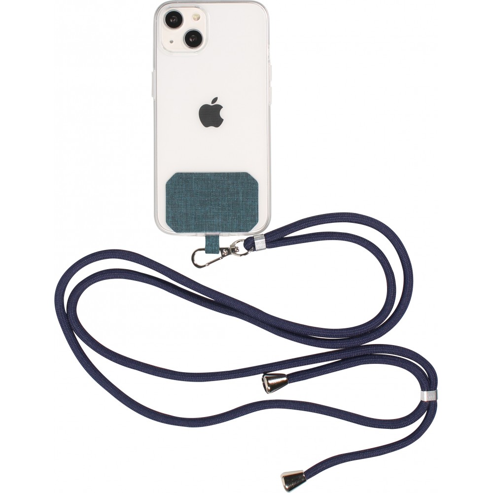 Lacet accessoire universel adaptateur pour coques de smartphone collier élégant - Bleu foncé