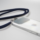 Lacet accessoire universel adaptateur pour coques de smartphone collier élégant - Bleu foncé