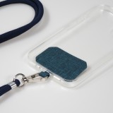 Lacet accessoire universel adaptateur pour coques de smartphone collier élégant - Bleu foncé