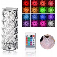 Lampe d’ambiance tactile portable sans fil effet cristal LED multicolore 16 couleurs - Petite taille (15 cm)