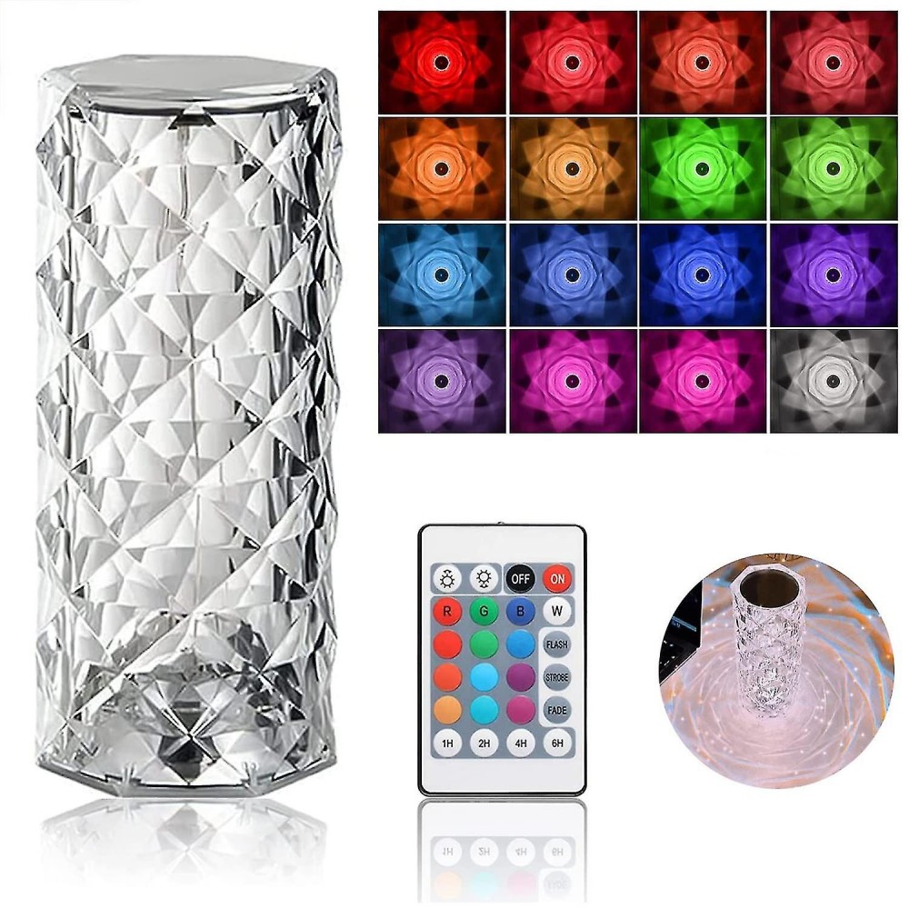 Lampe d’ambiance tactile portable sans fil effet cristal LED