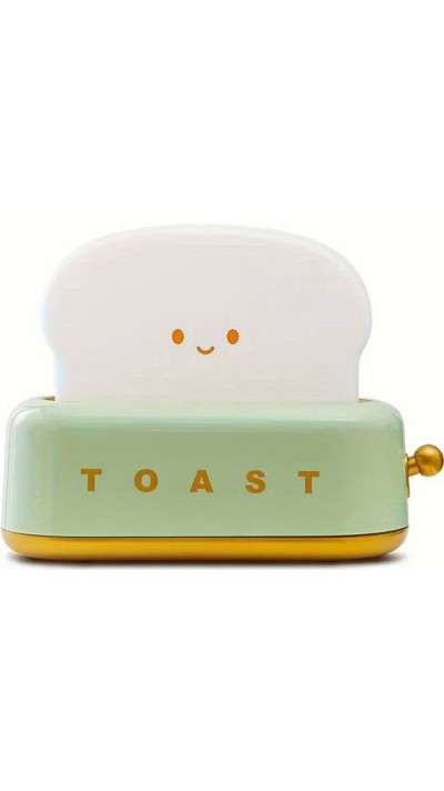Lampe de table LED en forme de toaster mignon lumi&egrave;re de nuit pour enfants USB-C - Vert