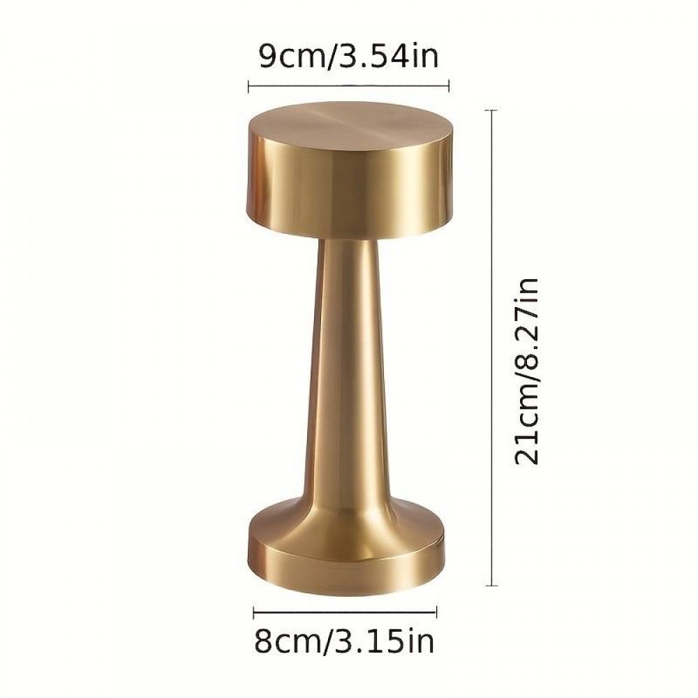 Lampe de table metal cuivre vintage sans fil LED Touch-Control - Or