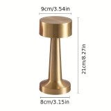 Lampe de table metal cuivre vintage sans fil LED Touch-Control - Or