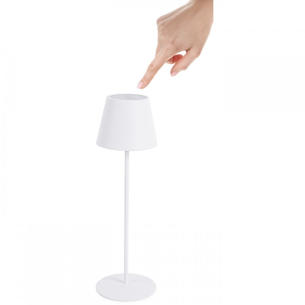 Lampe de table portable design nordique minimaliste en métal - Blanc