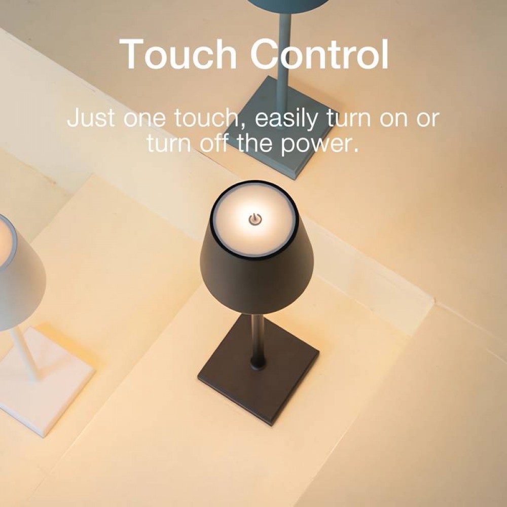 Lampe de table portable design nordique minimaliste en métal - Blanc