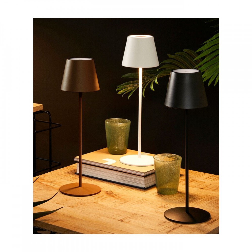Lampe de table portable design nordique minimaliste en métal - Blanc