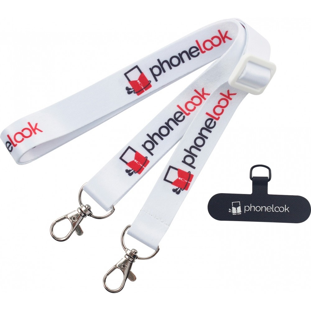 Lani&egrave;re universelle attache-t&eacute;l&eacute;phone tour de cou compatible avec toutes les coques - Blanc