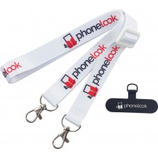 Lani&egrave;re universelle attache-t&eacute;l&eacute;phone tour de cou compatible avec toutes les coques - Blanc