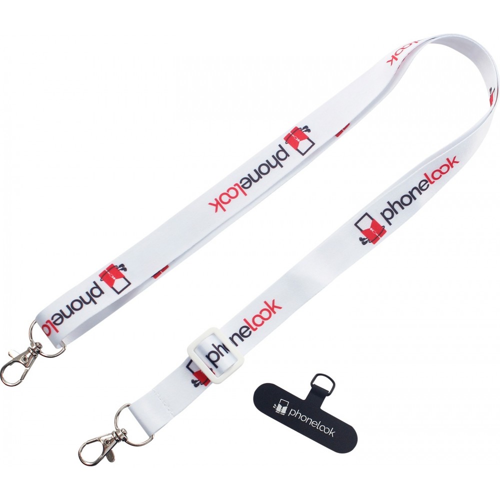 Lani&egrave;re universelle attache-t&eacute;l&eacute;phone tour de cou compatible avec toutes les coques - Blanc
