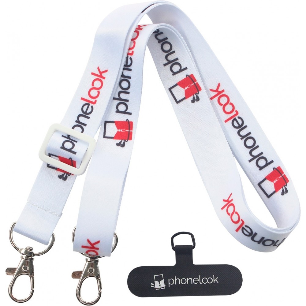Lani&egrave;re universelle attache-t&eacute;l&eacute;phone tour de cou compatible avec toutes les coques - Blanc