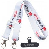 Lani&egrave;re universelle attache-t&eacute;l&eacute;phone tour de cou compatible avec toutes les coques - Blanc