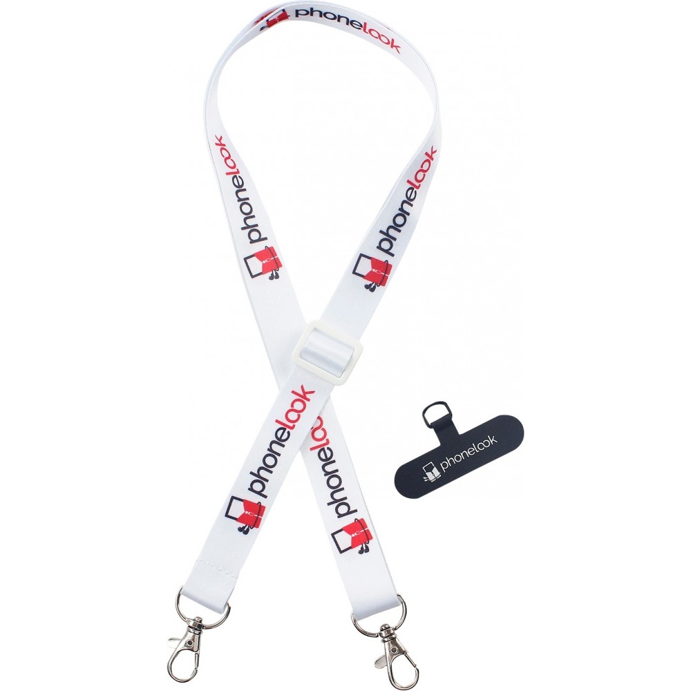 Lani&egrave;re universelle attache-t&eacute;l&eacute;phone tour de cou compatible avec toutes les coques - Blanc