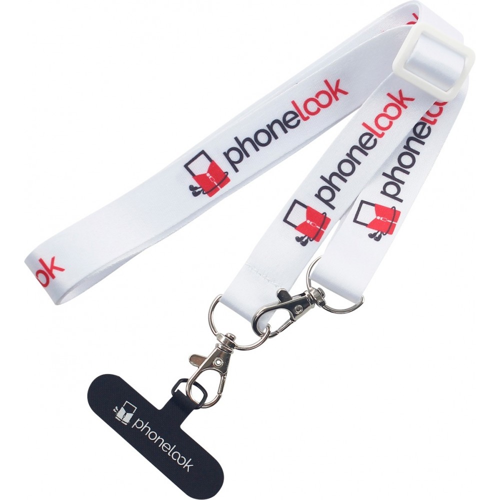Lani&egrave;re universelle attache-t&eacute;l&eacute;phone tour de cou compatible avec toutes les coques - Blanc