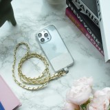 Lanière/lacet élégante et sophistiquée universelle pour smartphone en similicuir et métal - Blanc