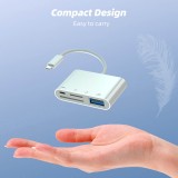 Lecteur USB-C vers cartes mémoire SD & Micro-SD et USB (4 en 1) pour MacBook & iPad - Blanc