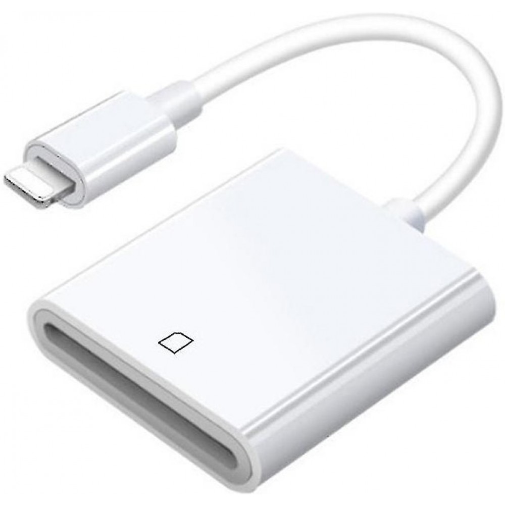 Lecteur de carte mémoire SD sur Lightning / Adaptateur iPhone - Blanc