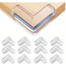 Lot de 12 protections pour coins de meuble en silicone idéal pour les bébés - Transparent