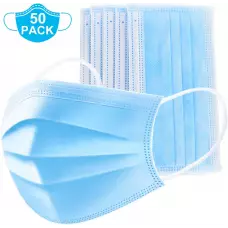 Gesichtsmasken Box - Set von 50 chirurgischen Mundschutz Masken - Blau