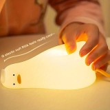 Lumière de nuit veilleuse canard mignon en silicone avec fonction tactile + USB-C - Blanc