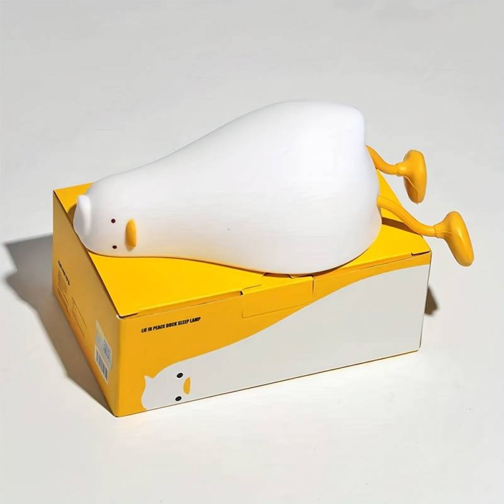 Lumière de nuit veilleuse canard mignon en silicone avec fonction tactile + USB-C - Blanc
